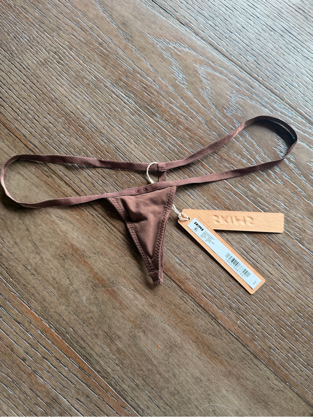 SKIMS Brown Micro Thong Panty